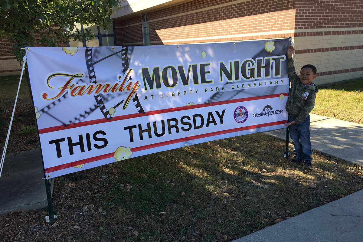 Liberty Park Elementary, Movie night banner