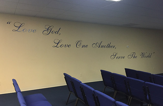 Beech Grove Bible Church, vinyl lettering