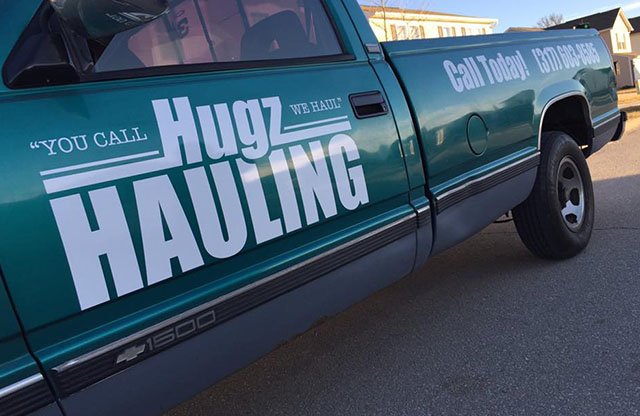 Hugz Hauling, Truck, Logo design, Vinyl lettering & Graphics